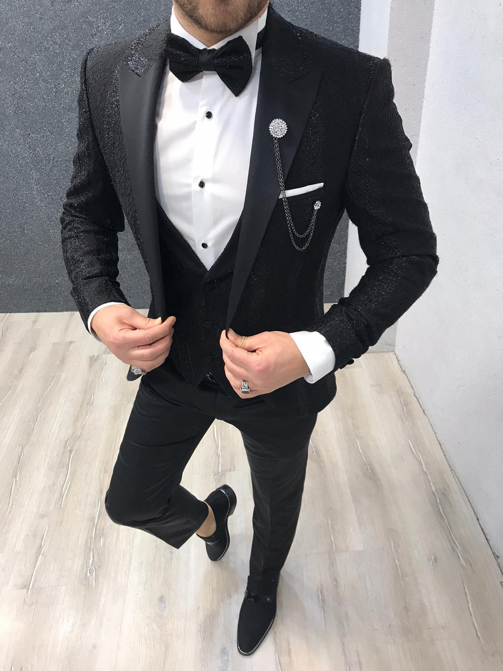 Napoli Black Slim Fit Diamond Tuxedo-baagr.myshopify.com-1-BOJONI