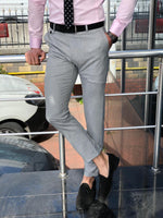 Load image into Gallery viewer, Sebast Slim Fit Stripe Pants in Gray-baagr.myshopify.com-Pants-BOJONI
