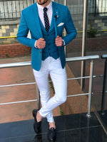 Load image into Gallery viewer, Multi Slim-Fit  Suit Vest Blue-baagr.myshopify.com-suit-brabion
