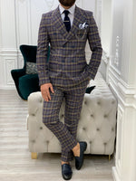 Load image into Gallery viewer, Vince Purple Slim Fit Double Breasted Plaid Suit-baagr.myshopify.com-1-BOJONI

