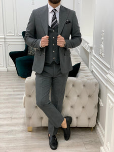 Bojoni Argeli Gray Slim Fit Suit