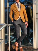 Load image into Gallery viewer, Slim-Fit Cotton  Suit Vest Camel-baagr.myshopify.com-suit-BOJONI
