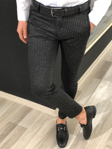 Slim-fit Striped Fabric Pants (2 Colors) | BOJONI
