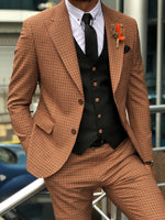 Load image into Gallery viewer, Mendess Slim-Fit Pattered Suit Vest Camel-baagr.myshopify.com-suit-BOJONI
