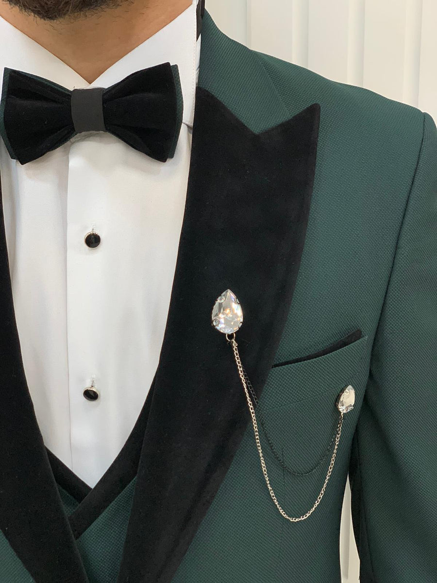 Bojoni Tishko Green Velvet Slim Fit Tuxedo | BOJONI