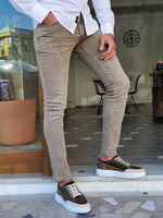 Load image into Gallery viewer, Forenzax Khaki Slim Fit Jeans-baagr.myshopify.com-Pants-BOJONI
