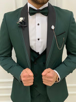 Load image into Gallery viewer, Partoni Royal Green Slim Fit Tuxedo-baagr.myshopify.com-1-BOJONI
