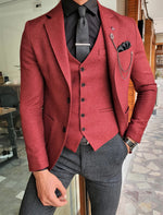 Load image into Gallery viewer, Daroni Claret Red Slim Fit Suit-baagr.myshopify.com-suit-BOJONI
