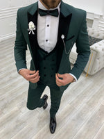 Load image into Gallery viewer, Partoni Royal Green Velvet Slim Fit Tuxedo-baagr.myshopify.com-1-BOJONI
