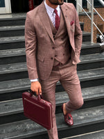 Load image into Gallery viewer, Greh Slim-Fit Pattered Suit Vest Claretred-baagr.myshopify.com-suit-BOJONI
