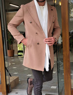 Load image into Gallery viewer, Forenzax Beige Slim Fit Wool Long Coat-baagr.myshopify.com-Jacket-BOJONI
