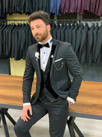 Load image into Gallery viewer, Ventura Black Velvet Slim Fit  Tuxedo-baagr.myshopify.com-1-BOJONI
