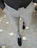 Load image into Gallery viewer, Garuzo Gray Slim Fit Pants-baagr.myshopify.com-Pants-BOJONI

