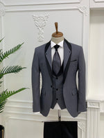 Load image into Gallery viewer, Napolia Royal Gray Slim Fit Tuxedo-baagr.myshopify.com-1-BOJONI
