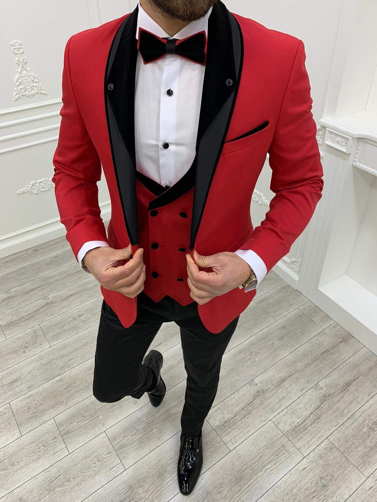 Napolia Royal Red Slim Fit Tuxedo-baagr.myshopify.com-1-BOJONI