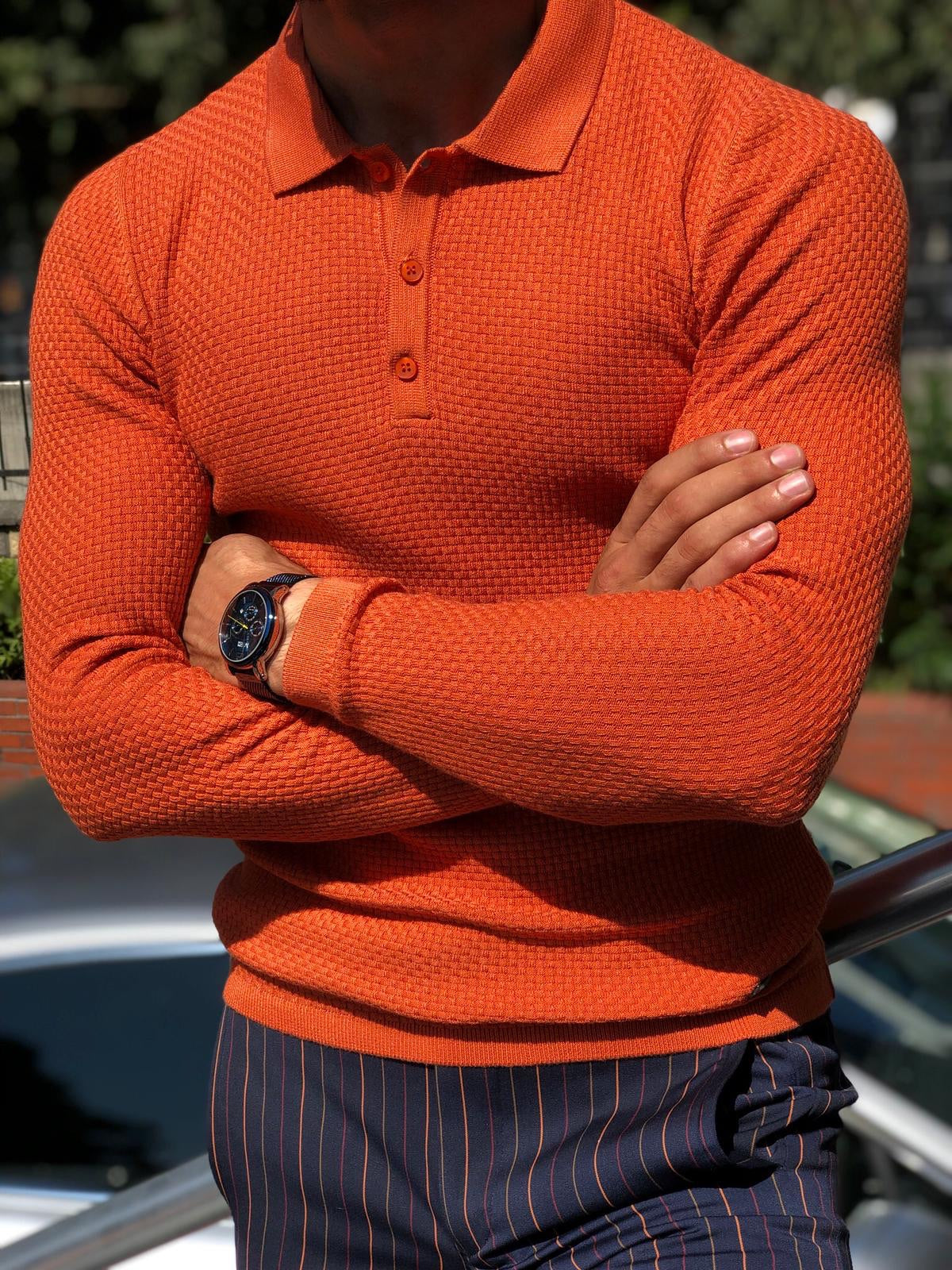 Slim-Fit Polo Sweater Tile-baagr.myshopify.com-sweatshirts-BOJONI