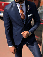 Load image into Gallery viewer, Baha  Slim-Fit Patterned Suit Vest Navy Blue-baagr.myshopify.com-suit-BOJONI

