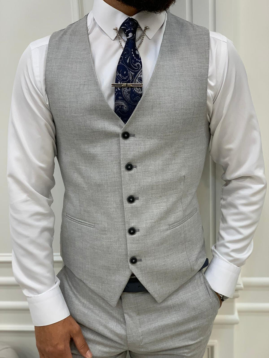 Argeli Dark Gray Plaid Slim Fit Suit | BOJONI