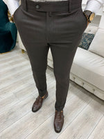 Load image into Gallery viewer, Serra Coffee Slim Fit Striped Pants-baagr.myshopify.com-Pants-BOJONI
