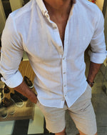 Load image into Gallery viewer, Henderson White Slim Fit Button Collar Shirt-baagr.myshopify.com-Shirt-BOJONI
