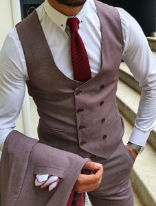 Buy Claret Red Slim Fit Suit by GentWith