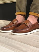 Load image into Gallery viewer, Buckle Detail Calf-Leather Shoes Tan-baagr.myshopify.com-shoes2-BOJONI
