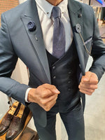 Load image into Gallery viewer, Olympia Dark Blue Slim Fit Suit-baagr.myshopify.com-suit-BOJONI
