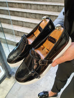 Load image into Gallery viewer, VillaNova Black Double Monk Strap Espadrille Loafer-baagr.myshopify.com-shoes2-BOJONI
