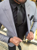 Load image into Gallery viewer, Novak Gray Slim Fit Patterned Suit-baagr.myshopify.com-suit-BOJONI
