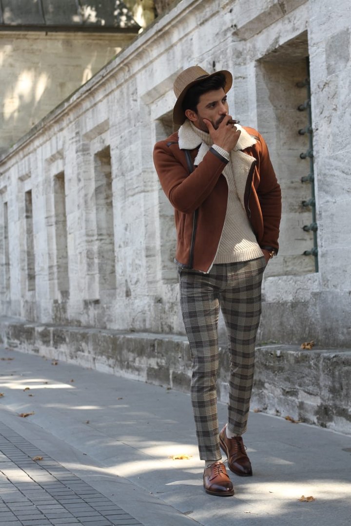 Ignacio Leather Coat With Collar Fur | BOJONI
