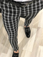 Load image into Gallery viewer, Ferrar Plaid Black Slim Pants-baagr.myshopify.com-Pants-BOJONI
