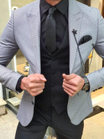 Load image into Gallery viewer, Novak Gray Slim Fit Patterned Suit-baagr.myshopify.com-suit-BOJONI
