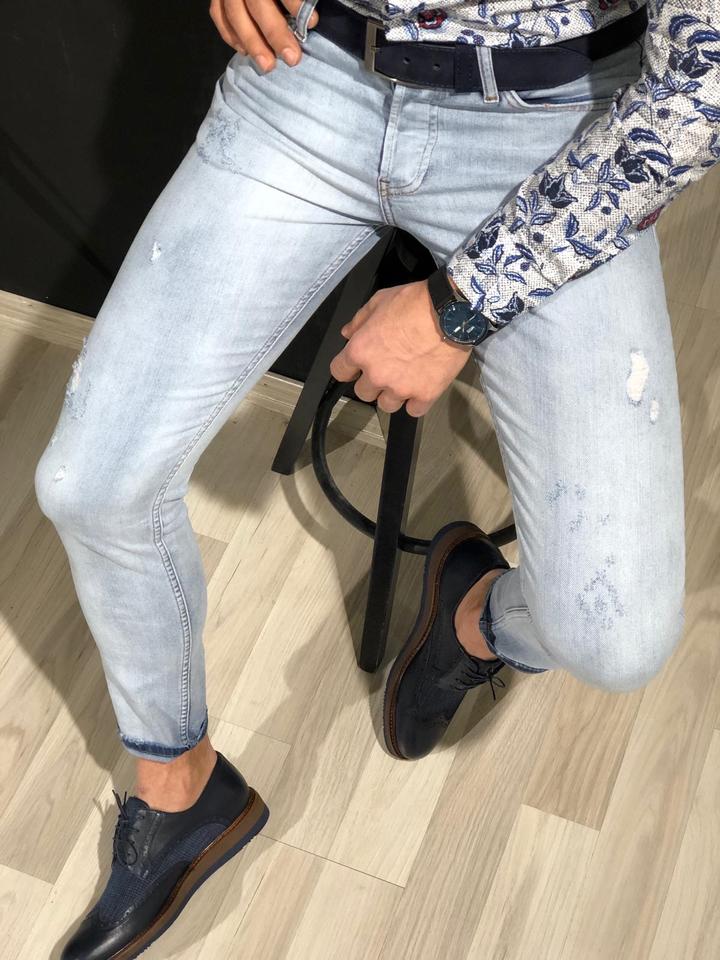 Heritage Ripped Blue Jeans-baagr.myshopify.com-Pants-BOJONI