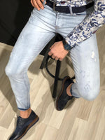 Load image into Gallery viewer, Heritage Ripped Blue Jeans-baagr.myshopify.com-Pants-BOJONI

