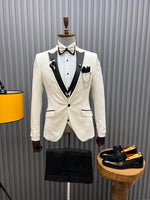 Load image into Gallery viewer, Bojoni Tommy Slim Fit White Tuxedo
