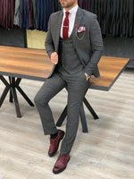 Load image into Gallery viewer, Rocca Gray Slim Fit Pinstripe Suit-baagr.myshopify.com-1-BOJONI

