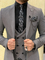 Load image into Gallery viewer, Verona Gray Slim Fit Wool Suit-baagr.myshopify.com-1-BOJONI
