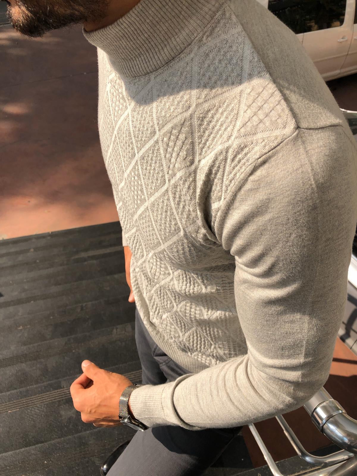 Slim-Fit Patterned Turtleneck Knitwear (3 Colors)-baagr.myshopify.com-sweatshirts-BOJONI