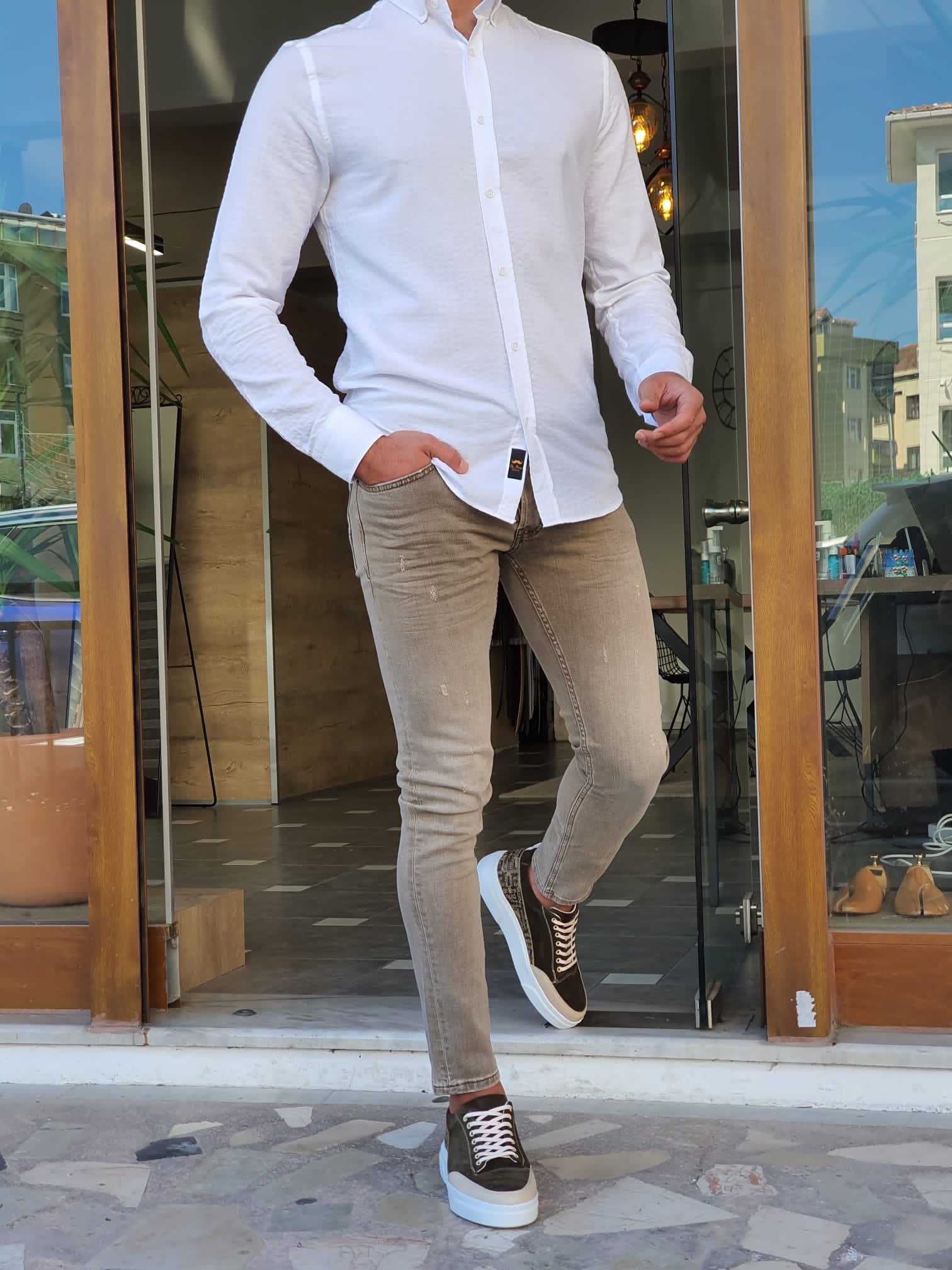 Mantova White Slim Fit Long Sleeve Cotton Shirt-baagr.myshopify.com-Shirt-BOJONI