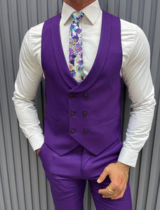 Bojoni Shagori Slim Fit Purple  Suit