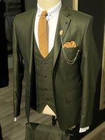 Load image into Gallery viewer, Pinkos Slim-Fit Pattered Suit Vest Khaki-baagr.myshopify.com-suit-BOJONI
