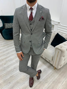 Bojoni Crystal Gray Slim Fit Suit