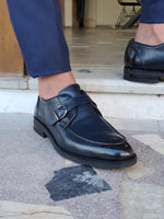 Load image into Gallery viewer, Livorno Navy Blue Buckle Loafers-baagr.myshopify.com-shoes2-brabion
