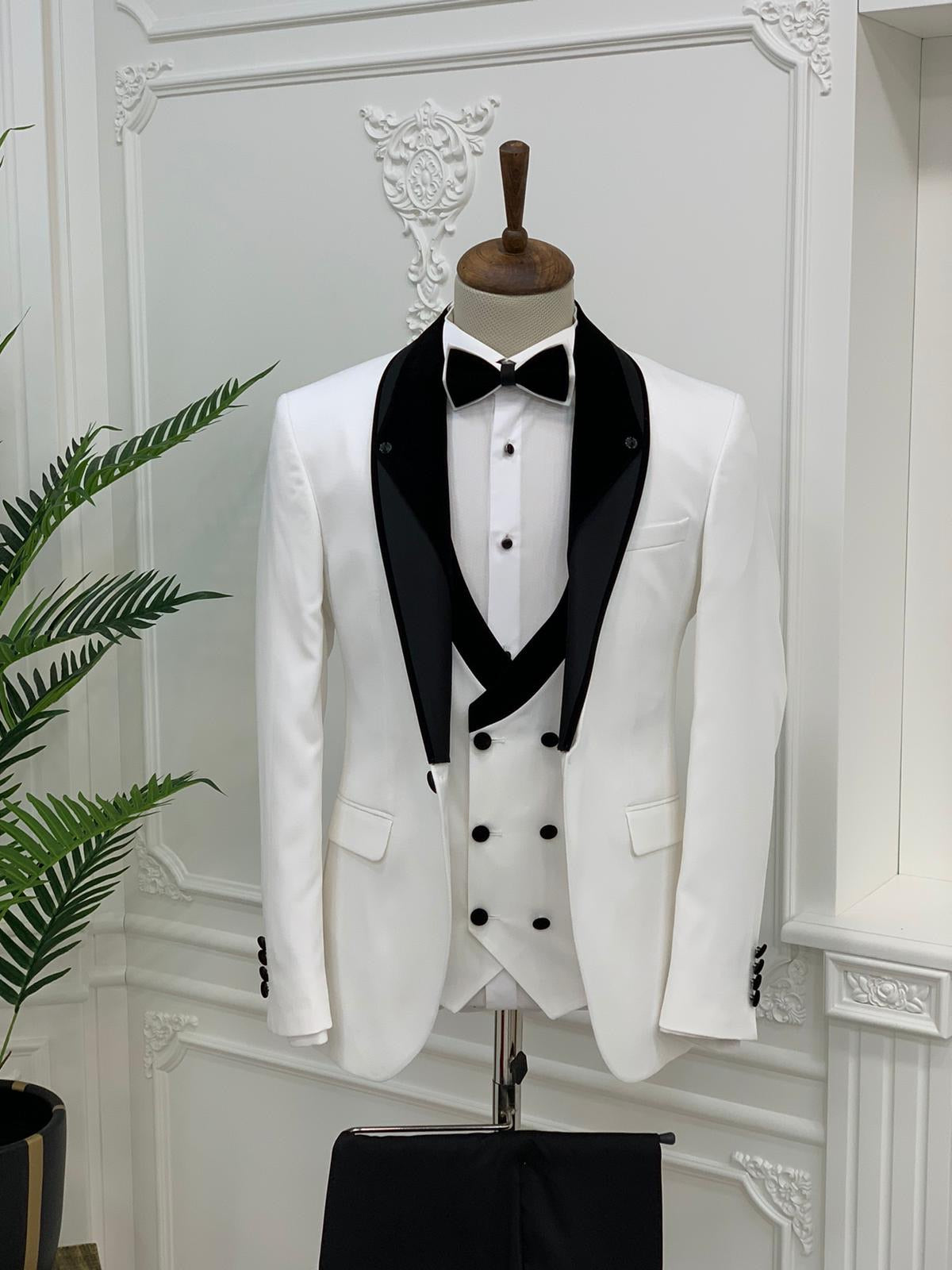 Napolia Royal White Slim Fit Tuxedo | BOJONI