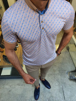 Load image into Gallery viewer, Luca Camel Slim Fit Button Collar Polo Shirt-baagr.myshopify.com-T-shirt-BOJONI
