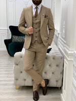 Load image into Gallery viewer, Vince Cream Slim Fit Peak Lapel Suit-baagr.myshopify.com-1-BOJONI

