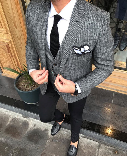 Davis Gray Slim Fit Suit | BOJONI