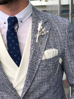 Load image into Gallery viewer, Slim-Fit Suit Vest Gray-baagr.myshopify.com-suit-BOJONI

