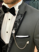 Load image into Gallery viewer, Trivio Black Velvet Slim Fit Tuxedo-baagr.myshopify.com-1-BOJONI
