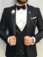 Load image into Gallery viewer, Nova Slim Fit Diamond  Black Tuxedo-baagr.myshopify.com-1-BOJONI
